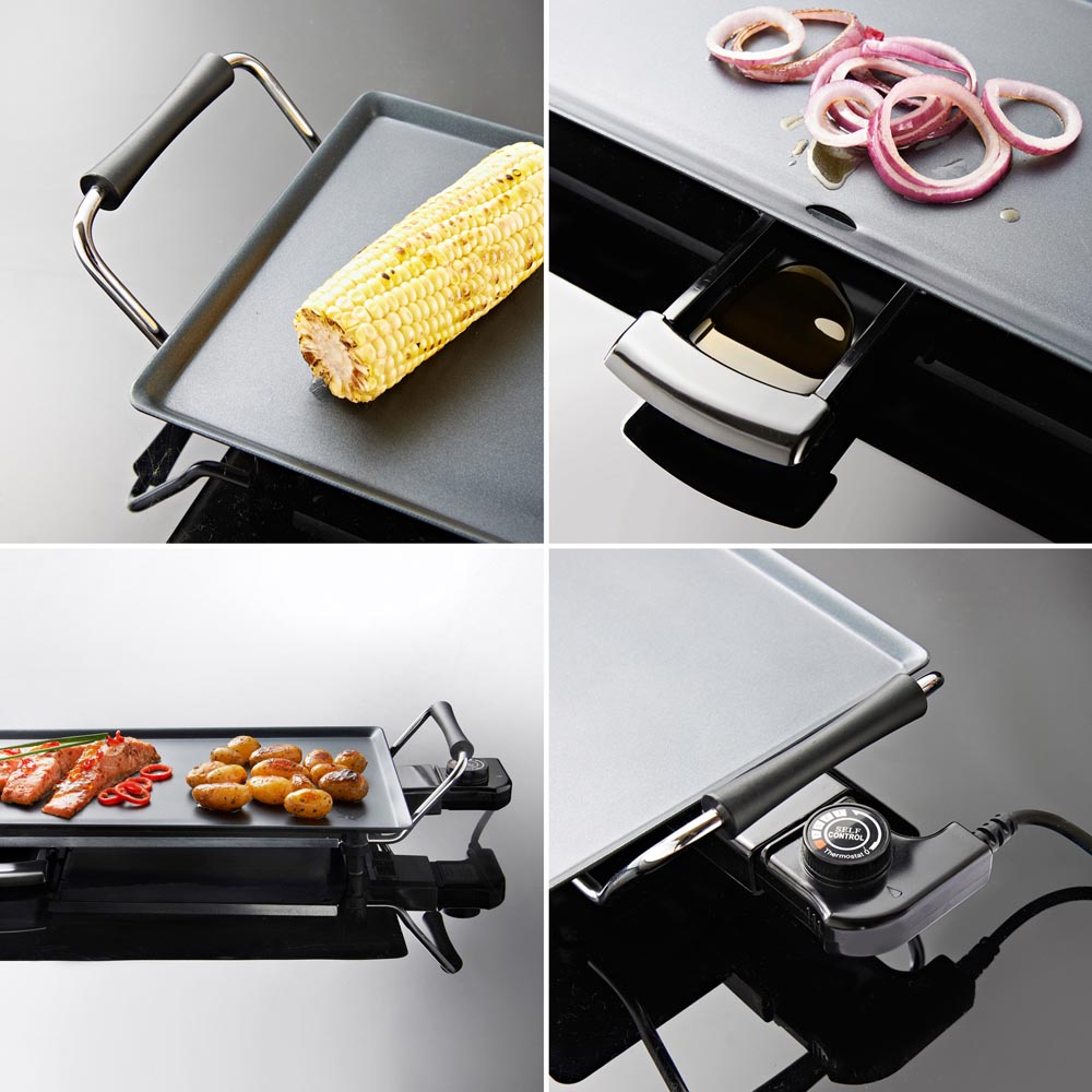 Quest Black X70 Non-Stick Electric Teppanyaki Grill 1800W Image 3
