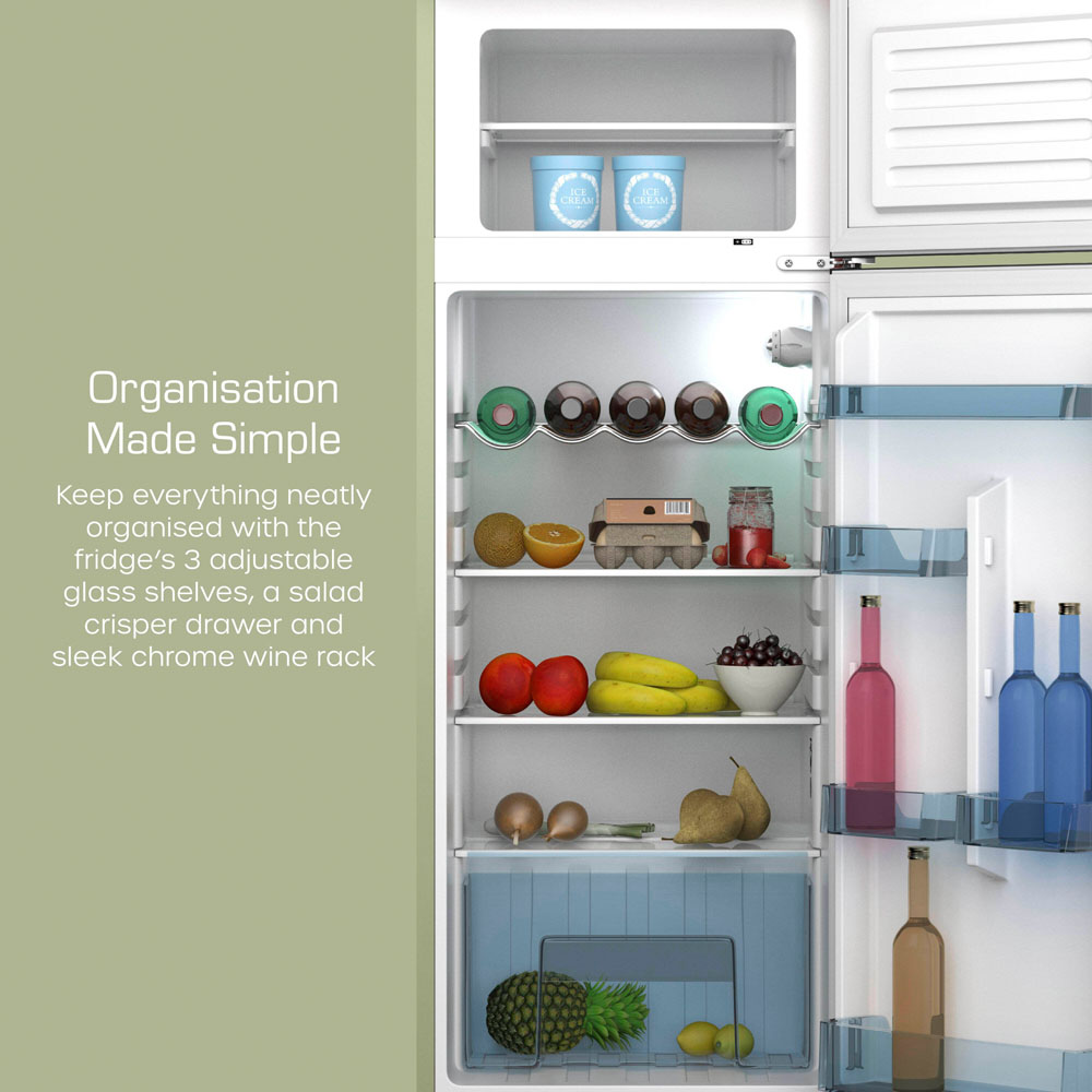 Swan Retro SR11010GNE Green 70/30 Compact 208L Top Mounted Fridge Freezer Image 5
