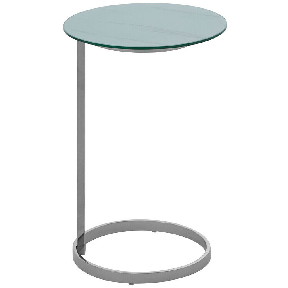 Premier Housewares White Marble Effect Top End Table Image 3