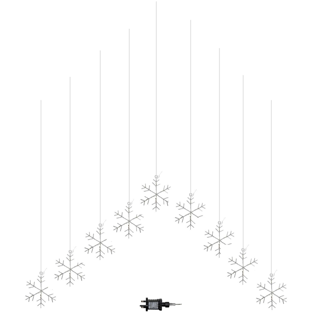 Samuel Alexander FlexiBrights 267 Rainbow LED Snowflake Clear Cable Curtain Light 1.2 x 1.2m Image 2
