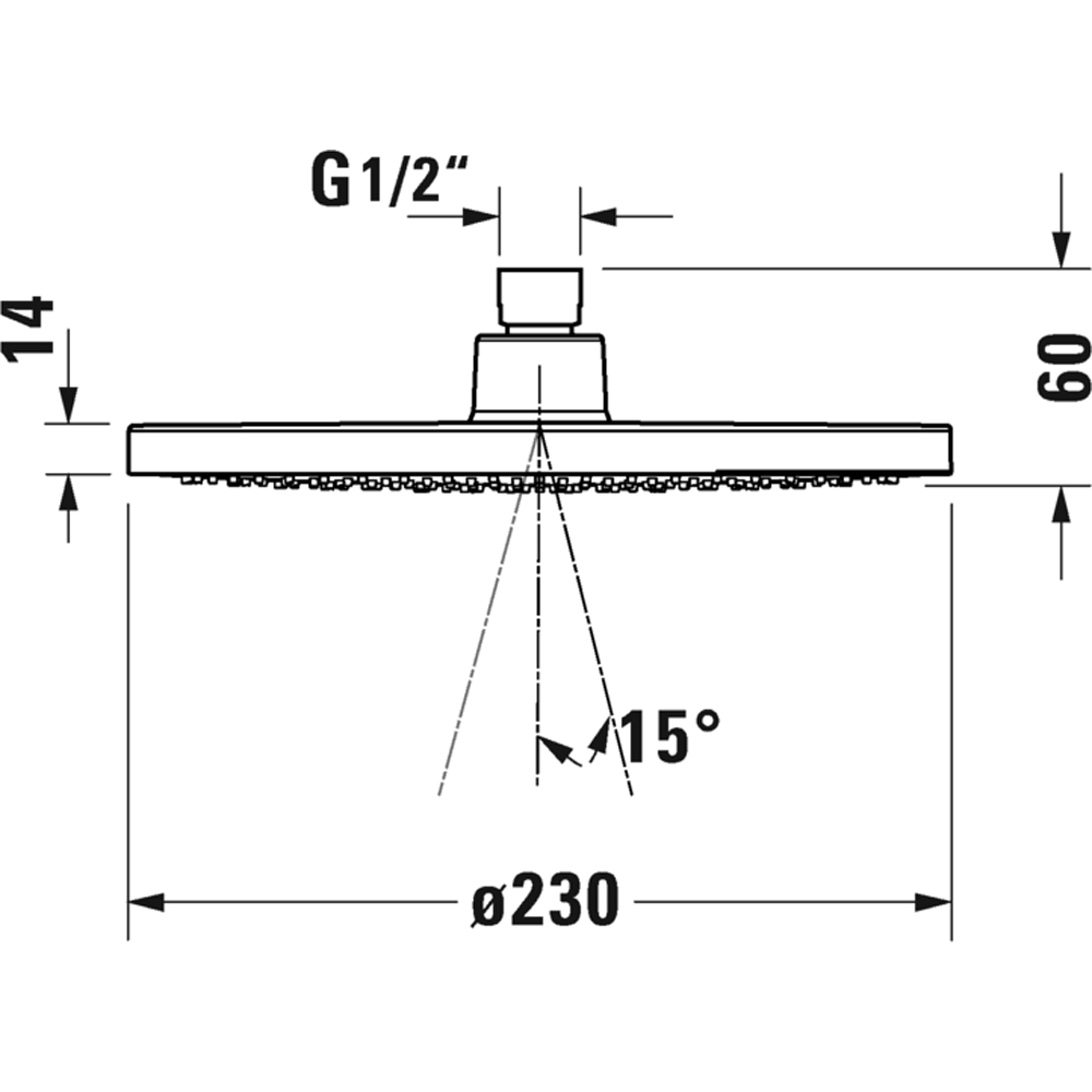 Duravit D230 Chrome Head Shower Image 2