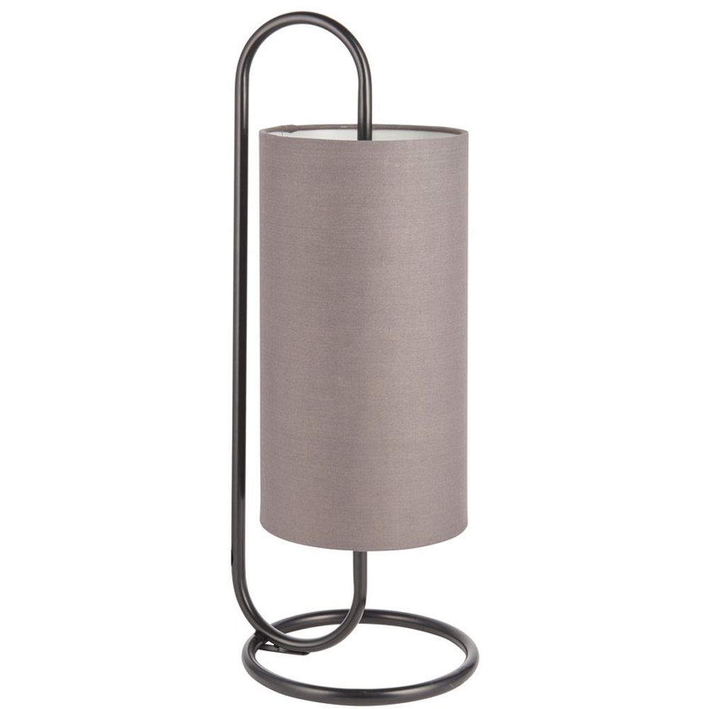 Merano Arenzano Matt Black and Grey Fabric Table Lamp Image 1