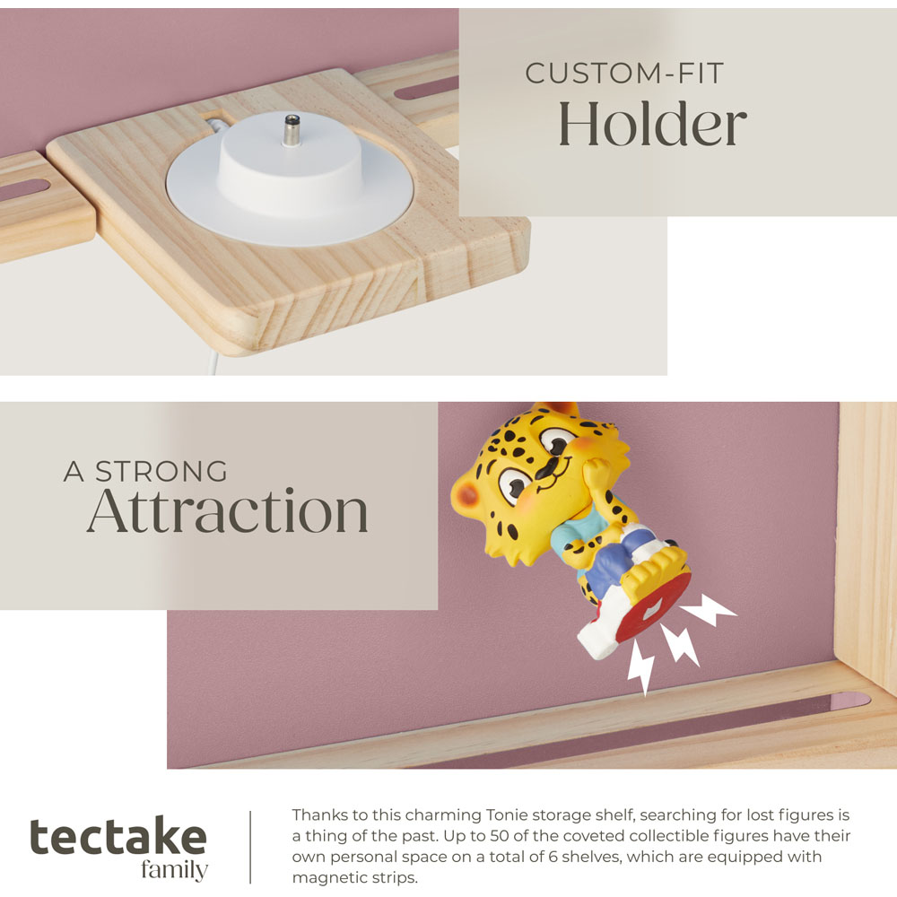 tectake Mylittle Story Pink House Design Wall Mounted Floating Shelf Image 4