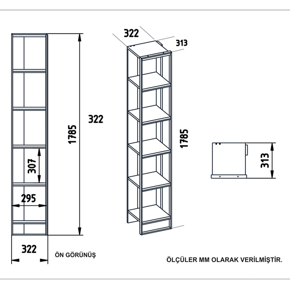 Decorotika Polka 5 Shelf White Marble and Gold Bookshelf Image 4