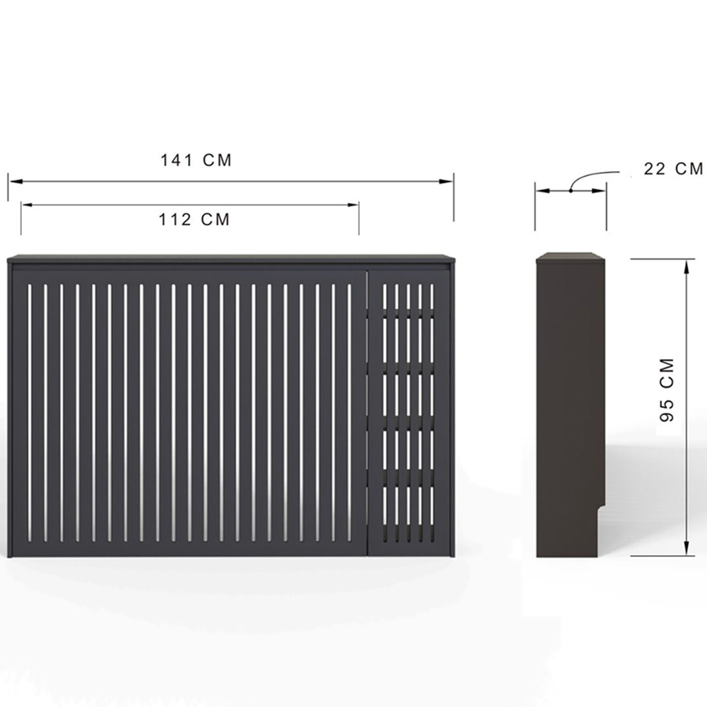 GFW Cooper Black Storage Radiator Cover 1410 x 950mm Image 7