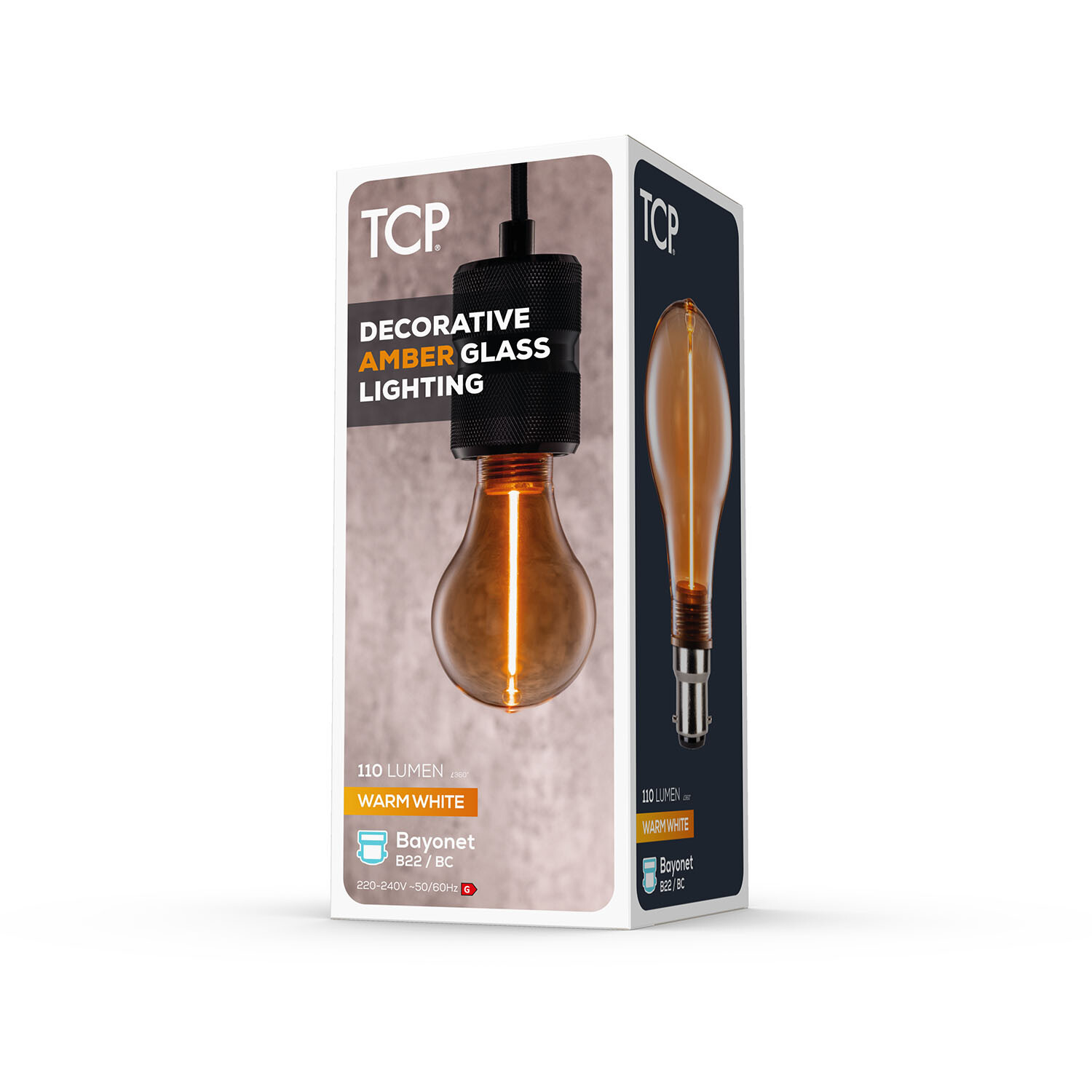 TCP Filament Amber Classic 110L B22 Warm White Bulb - Warm White Image 3