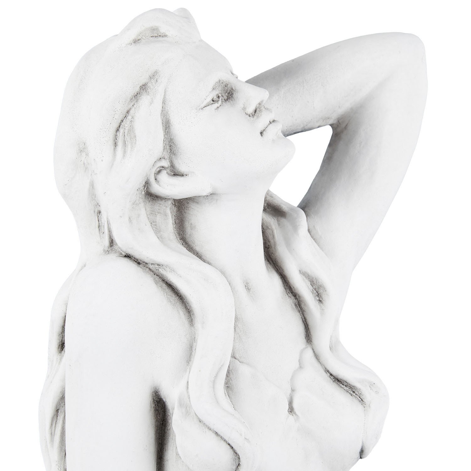 Sitting Mermaid Statue - White and Blue Image 3
