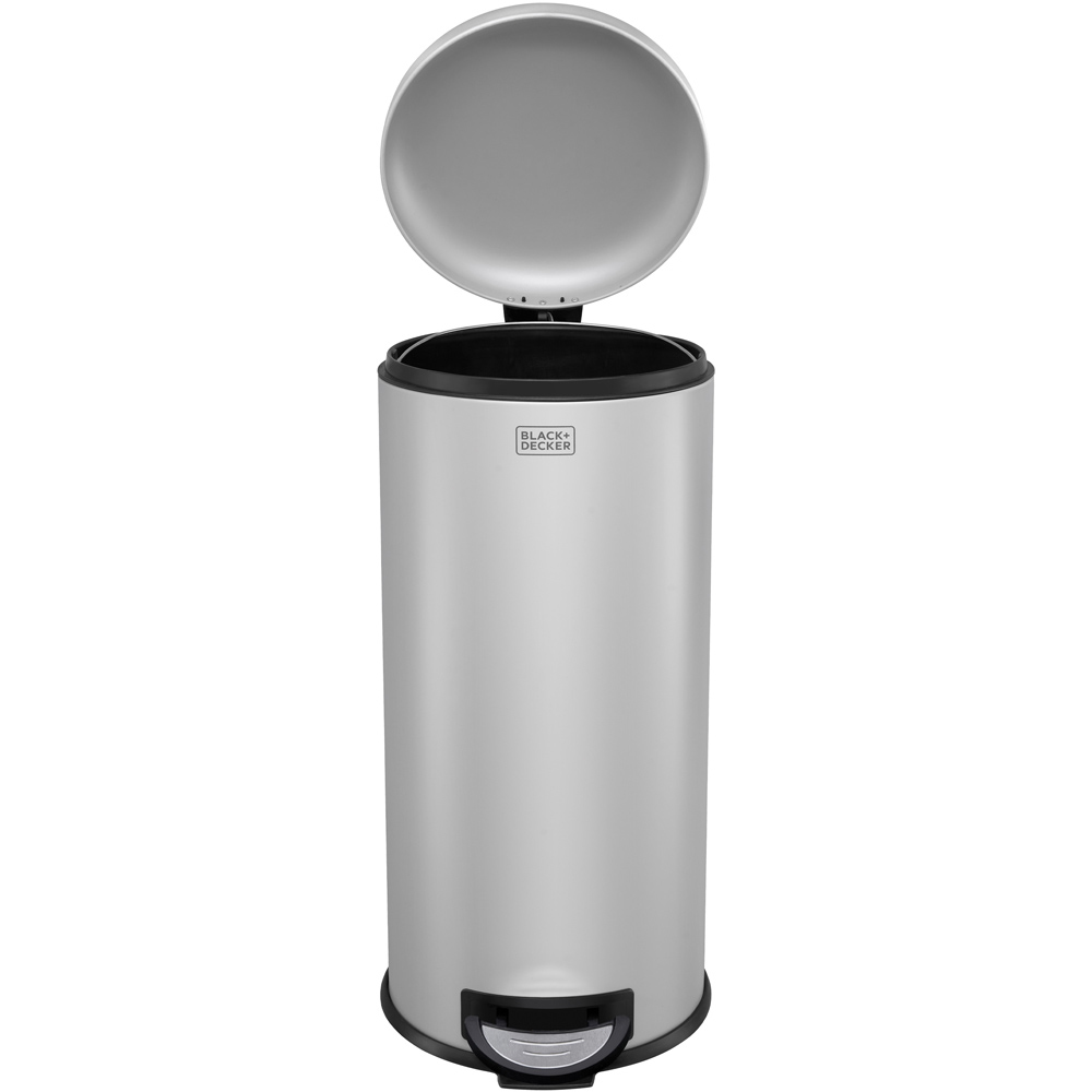 Black + Decker Grey Dome Lid Pedal Bin 30L Image 3