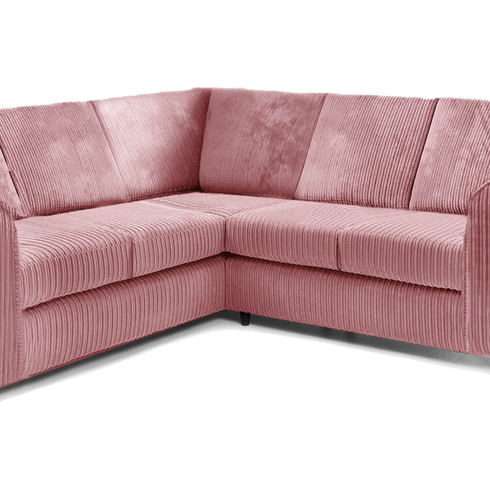 Luxor 5 Seater Pink Jumbo Cord Full Back L Shaped Corner Sofa Set Image 5