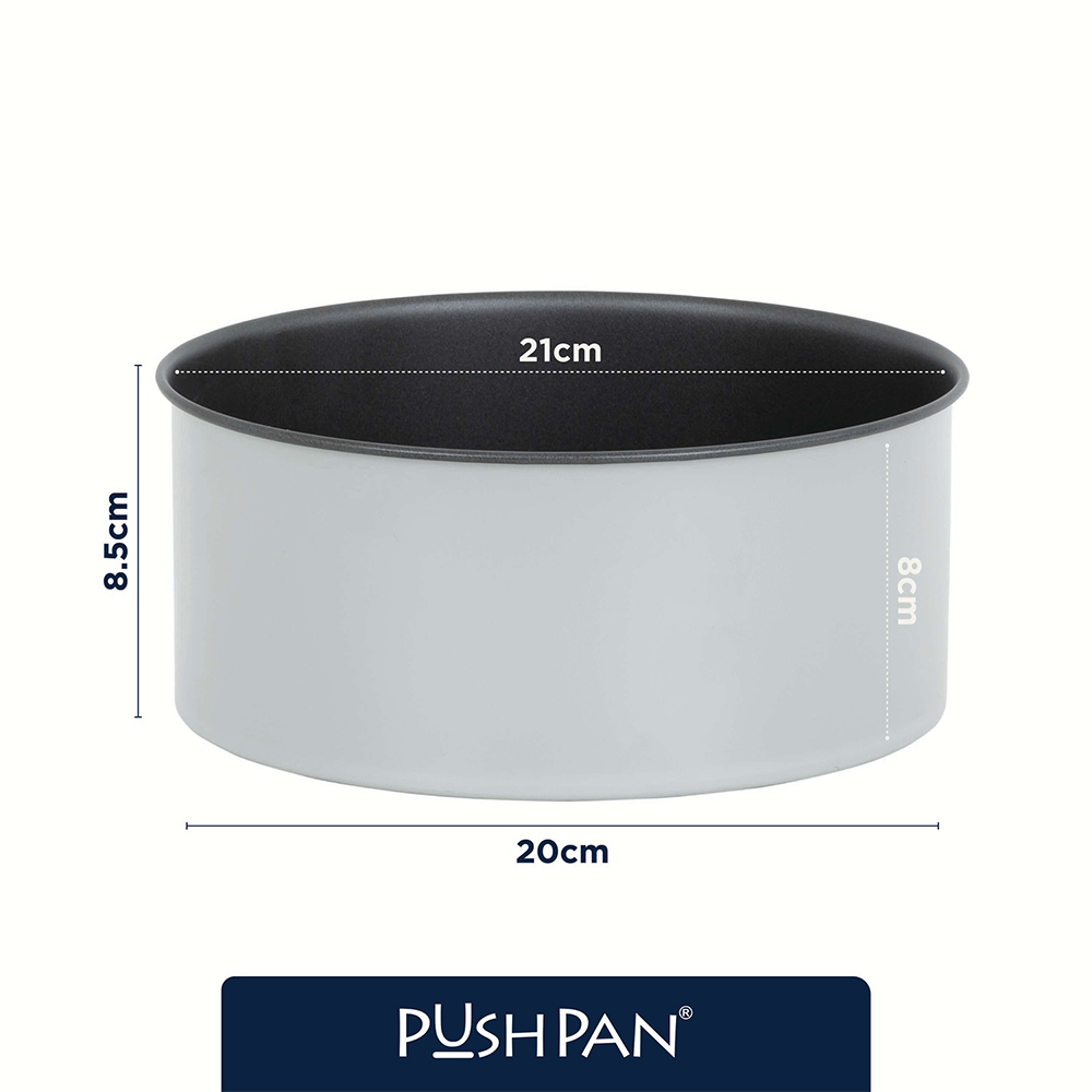 Wham PushPan 20cm Set of 2 Light Grey and Pewter Deep Tin Image 9