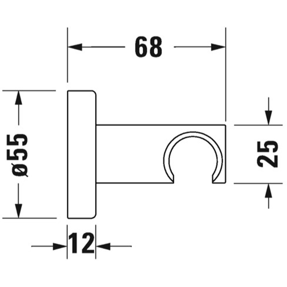 Duravit Matt Black Hand Shower Wall Mount 55 x 55 x 68mm Image 2