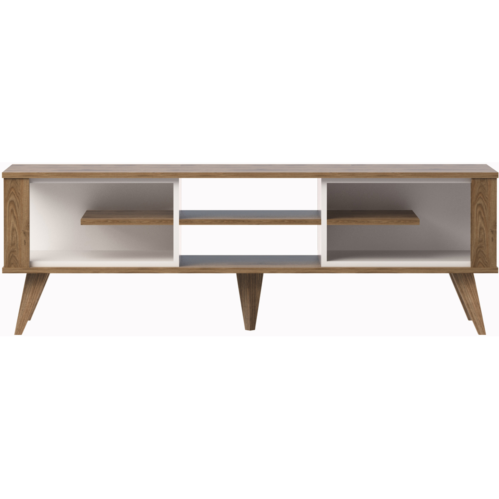 Decorotika Ionis 6 Shelf White and Oak TV Unit Image 4