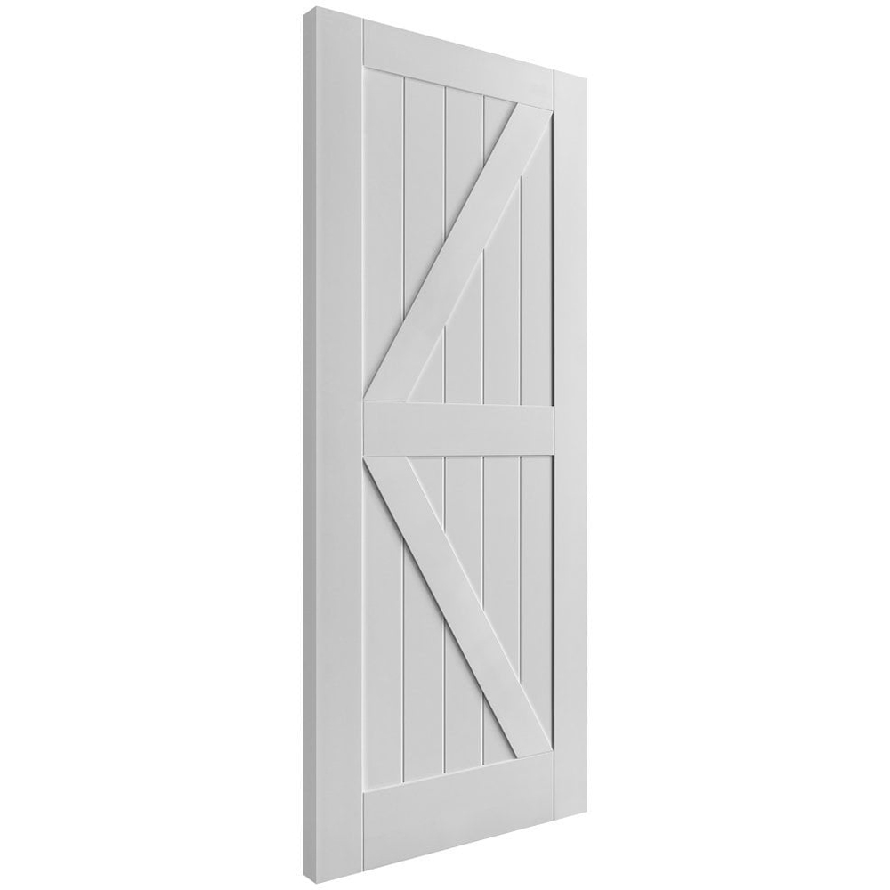 White Primed FD30 Barn FLB Fire Internal Door 1981 x 838 x 44mm Image 3