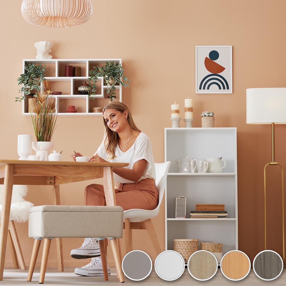 tectake Cassandra 8 Compartment Oak Sonoma Floating Shelf Image 7