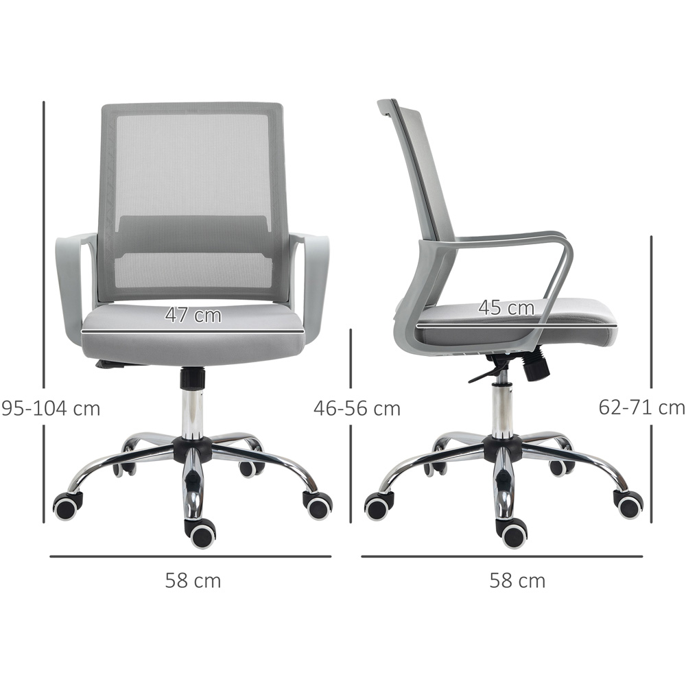 Portland Grey Mesh Swivel Office Desk Chair Image 9