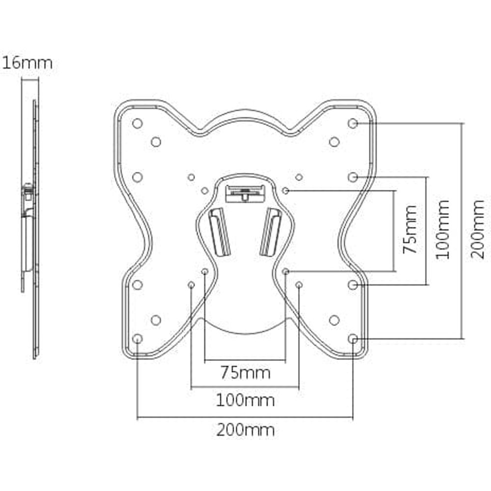 Properav Black Ultra Slim TV Bracket 23 to 43 inch Image 6