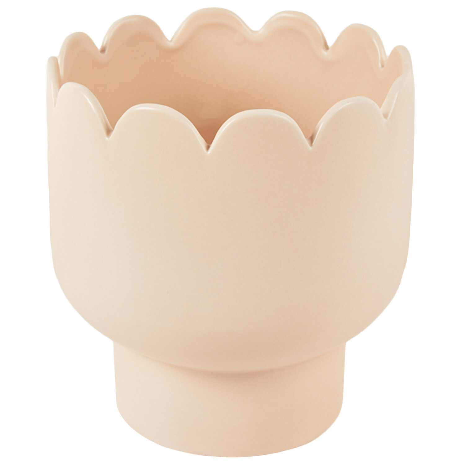 Scallop Edged Ceramic Planter - Nude or Sage Image 1