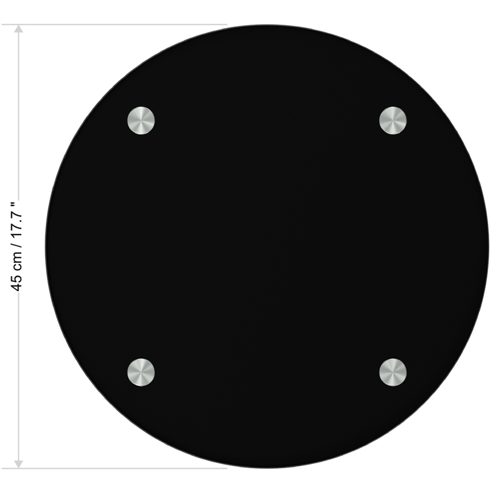 AVF Black Glass and Chrome Round Lamp Table with Wheels Image 7