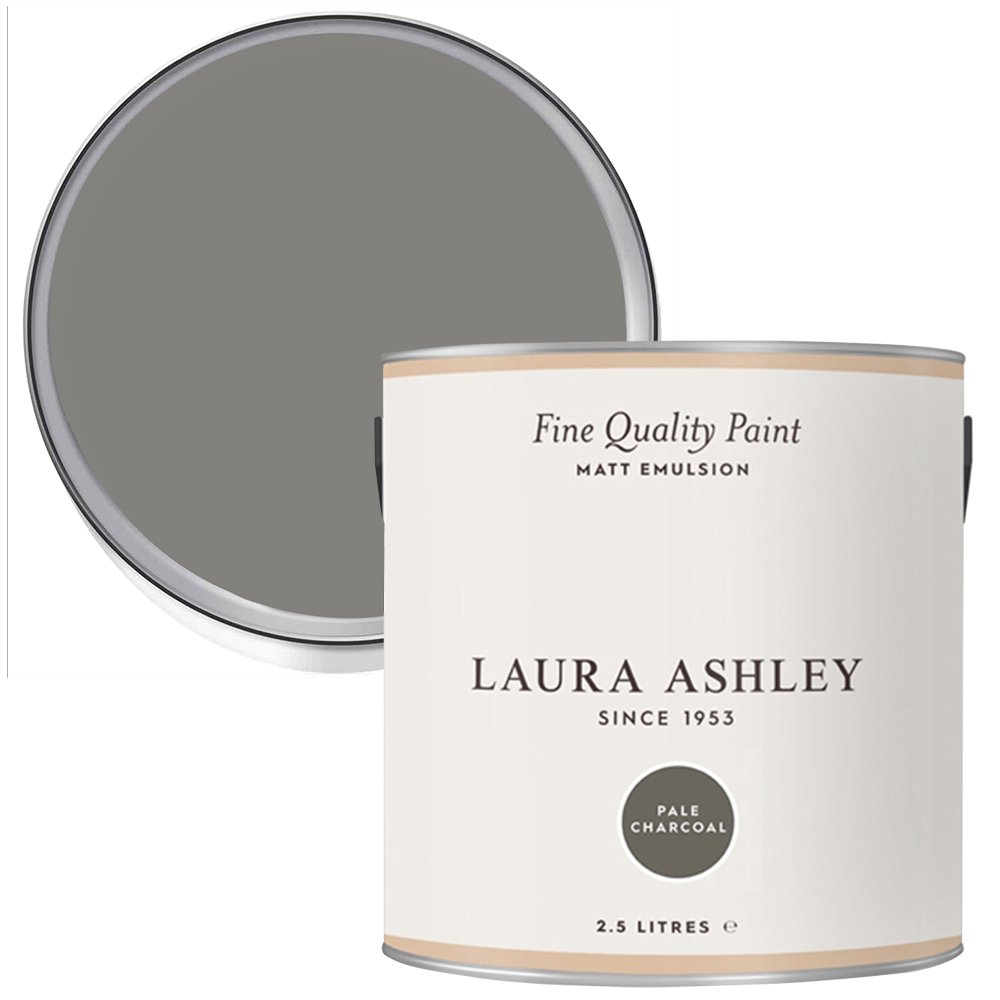 Laura Ashley Pale Charcoal Matt Emulsion Paint 2.5L Image 1