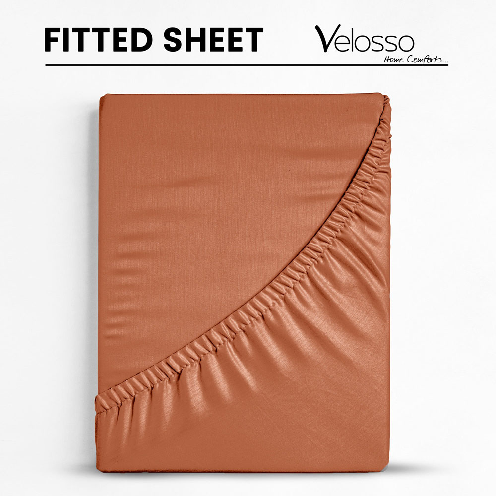 Velosso Microfibre Double Orange Fitted Sheet Image 4