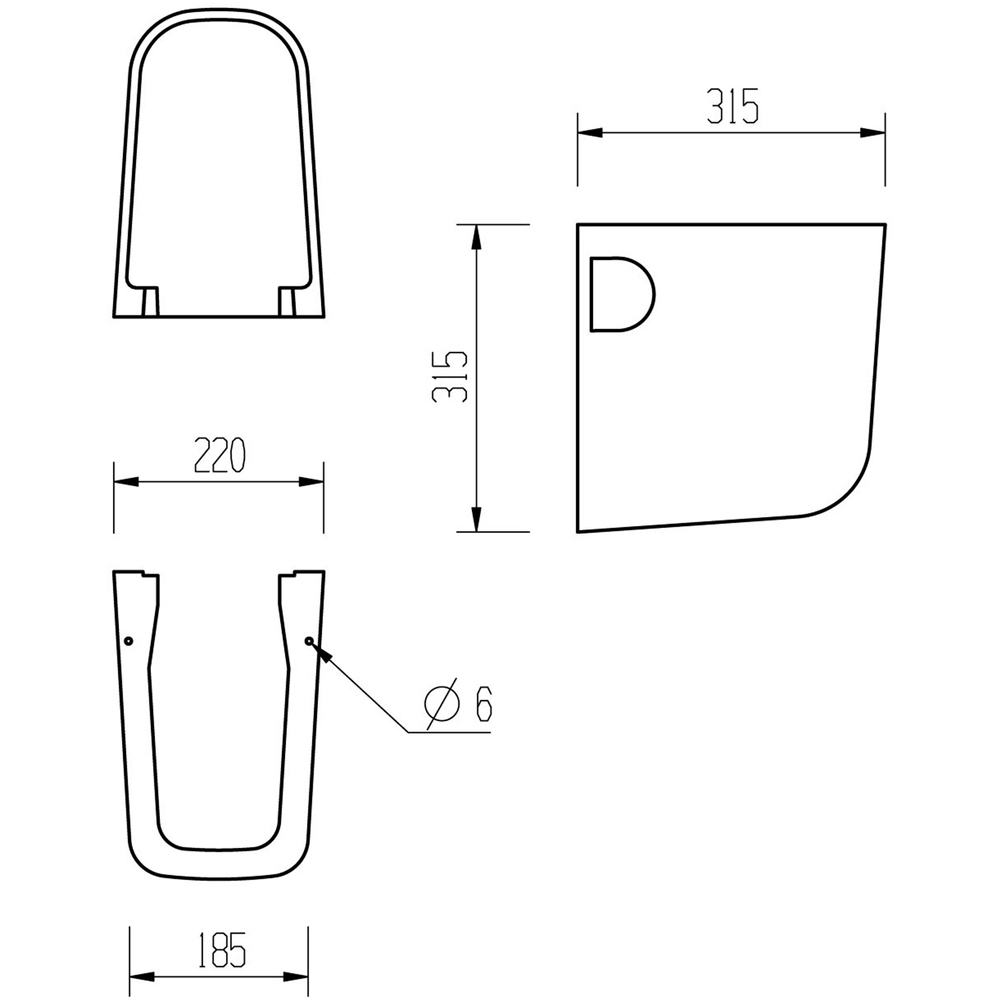 Bathstore Blanca Single Tap Hole White Vitreous China Semi Pedestal Basin 600 x 400mm Image 5