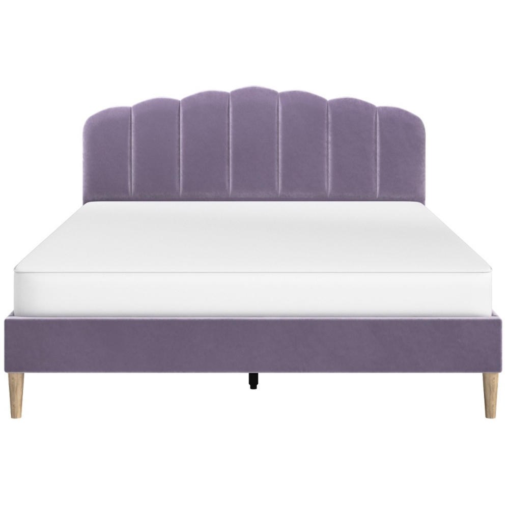 Flair Scallop Double Purple Velvet Bed Frame Image 3