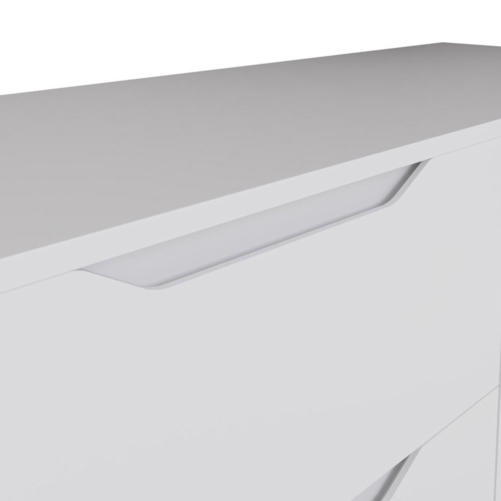 FWStyle Luno 6 Drawer White Modern Wide Chest of Drawers Image 5