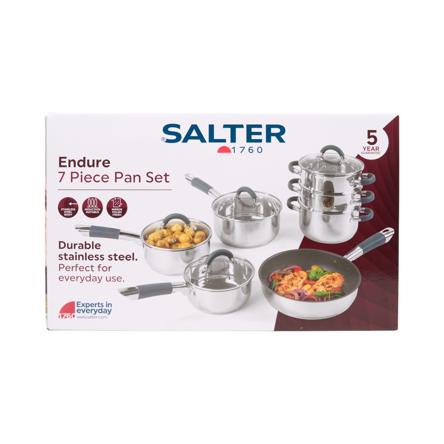 Salter 7 Piece Pan Set Silver Image 2