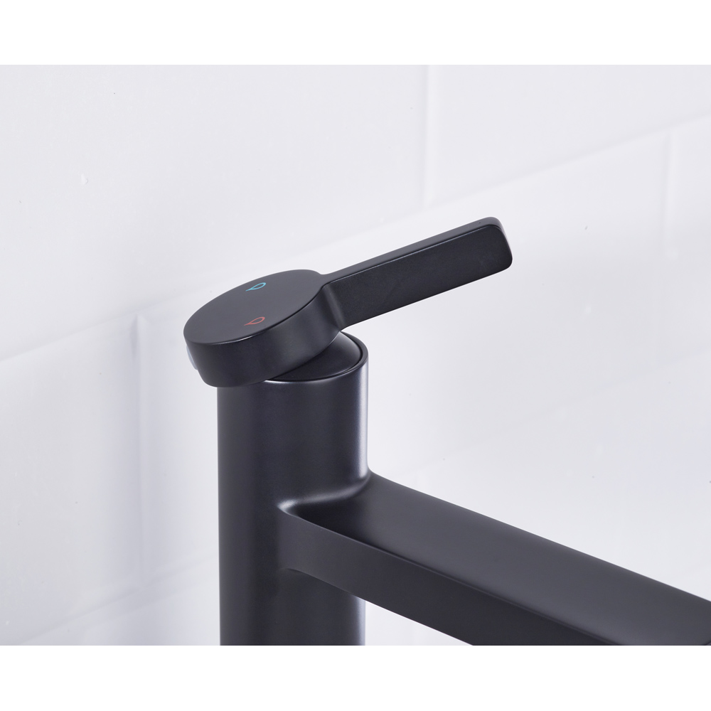 Bristan Elevar Matt Black Mono Basin Mixer with Clicker Waste Image 5