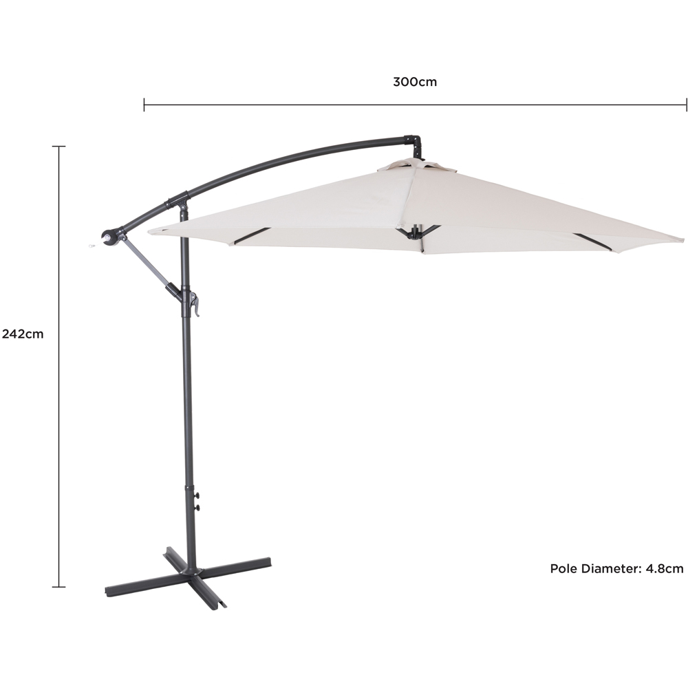 Charles Bentley Light Grey Hanging Cantilever Parasol 3m Image 8