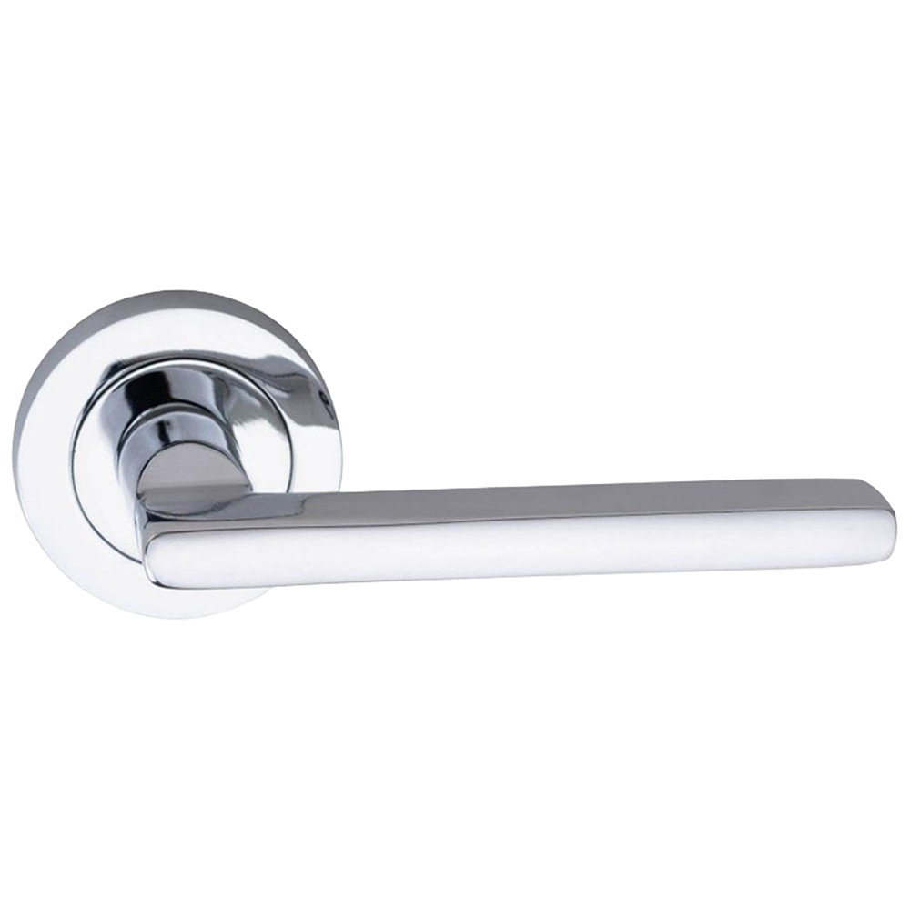 Golden Grace Leon Polished Chrome Door Handle Pair with Spindle and Fixing Image 3