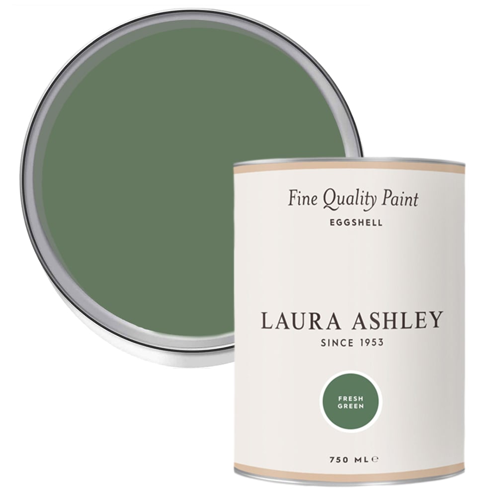Laura Ashley Fresh Green Eggshell Paint 750ml Image 1