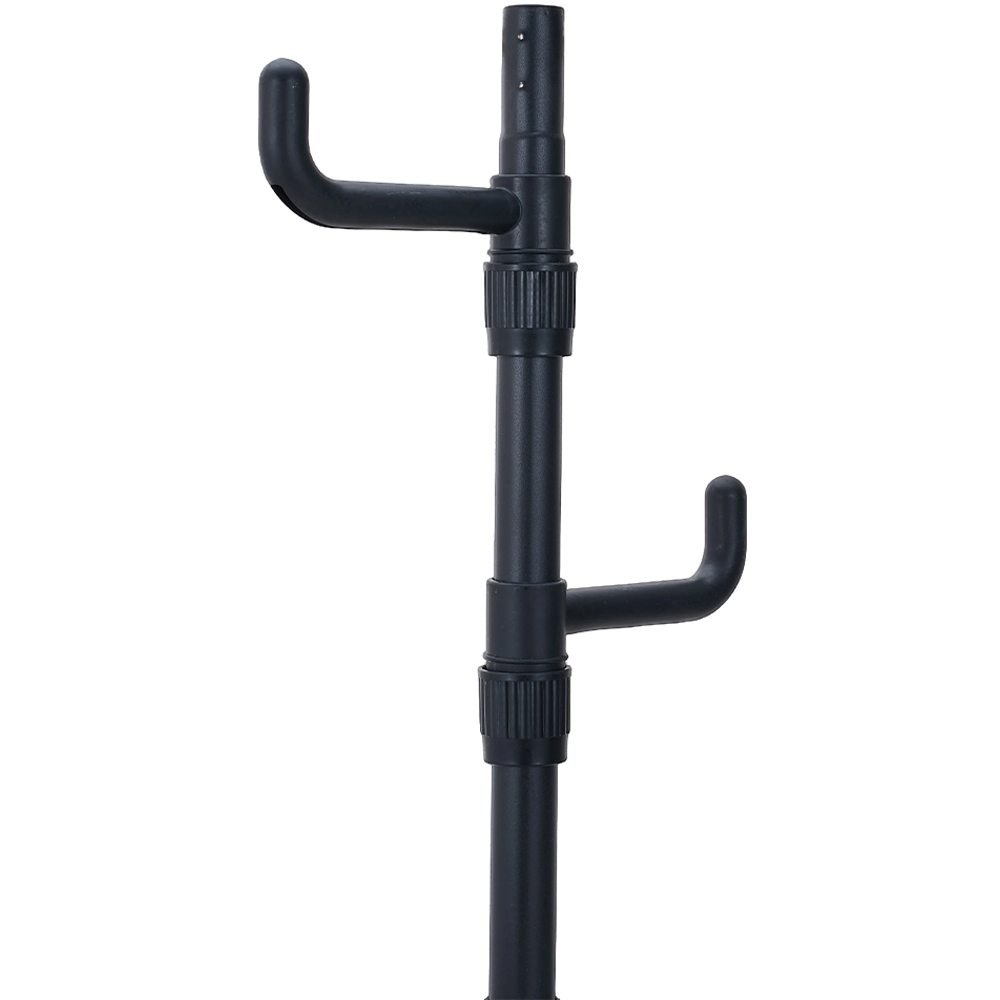Living and Home Black Adjustable Floor-to-Ceiling Coat Stand with 6 Hooks Image 4