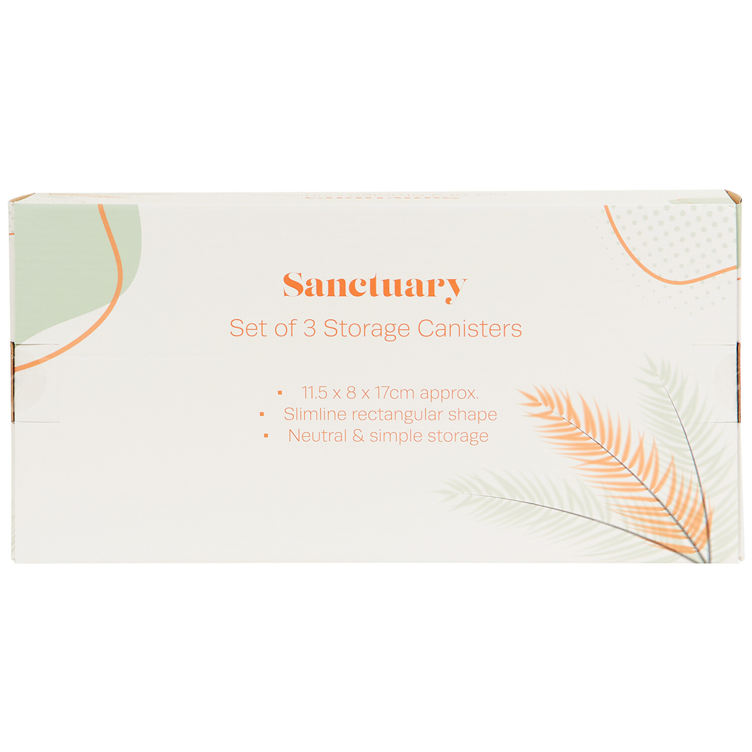 Set of 3 Sanctuary Rectangular Canisters - White Image 4