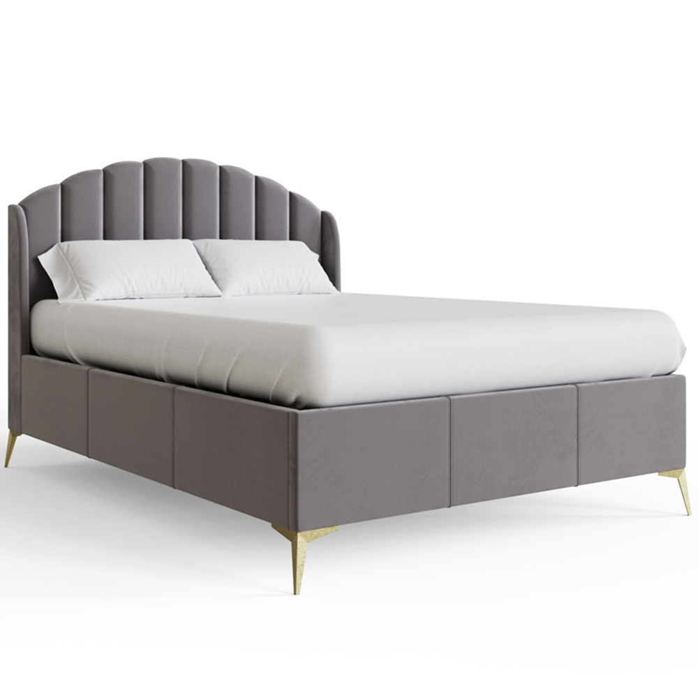 GFW Pettine End Lift Double Grey Ottoman Bed Image 2