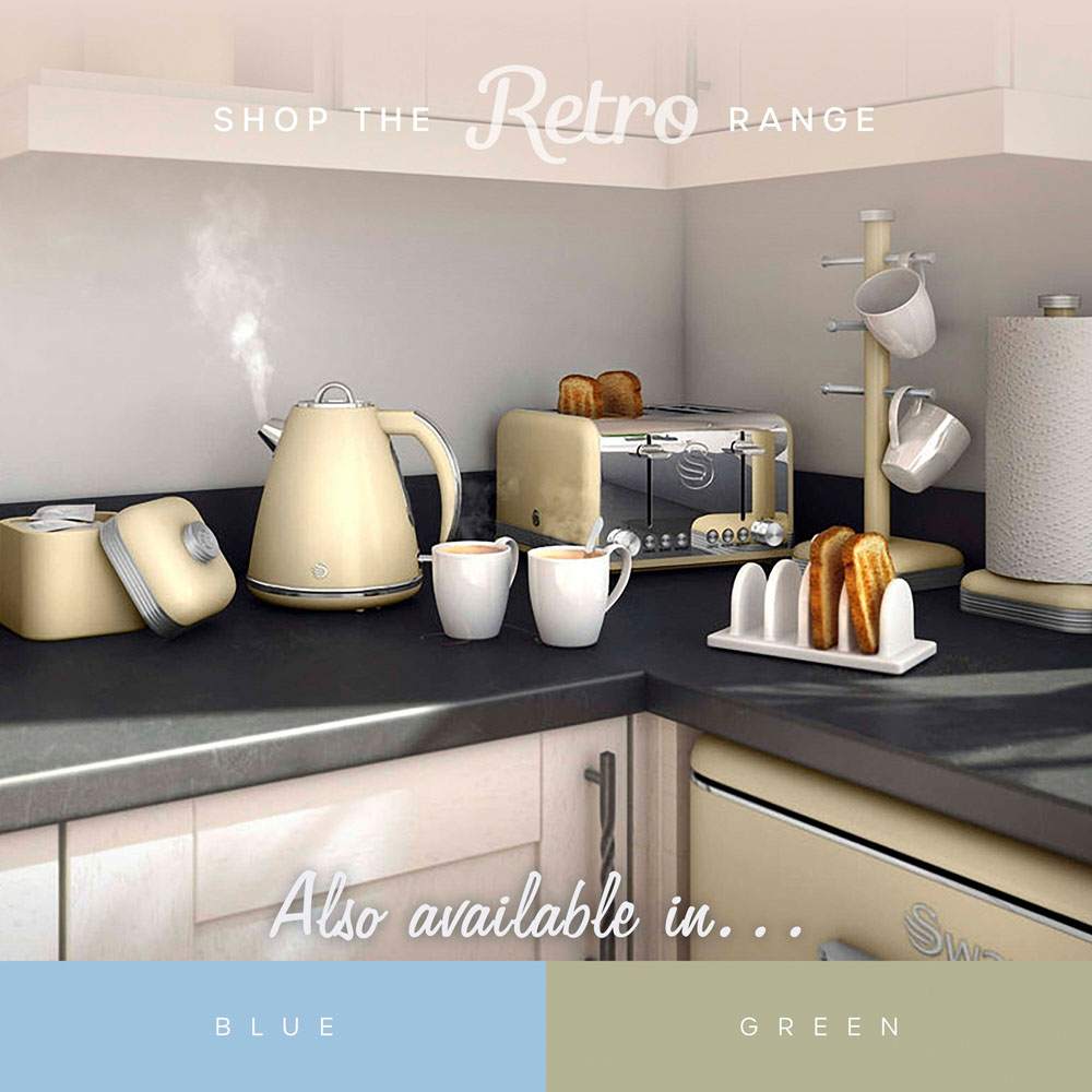 Swan Retro SR11010CNE Cream 70/30 Compact 208L Top Mounted Fridge Freezer Image 6
