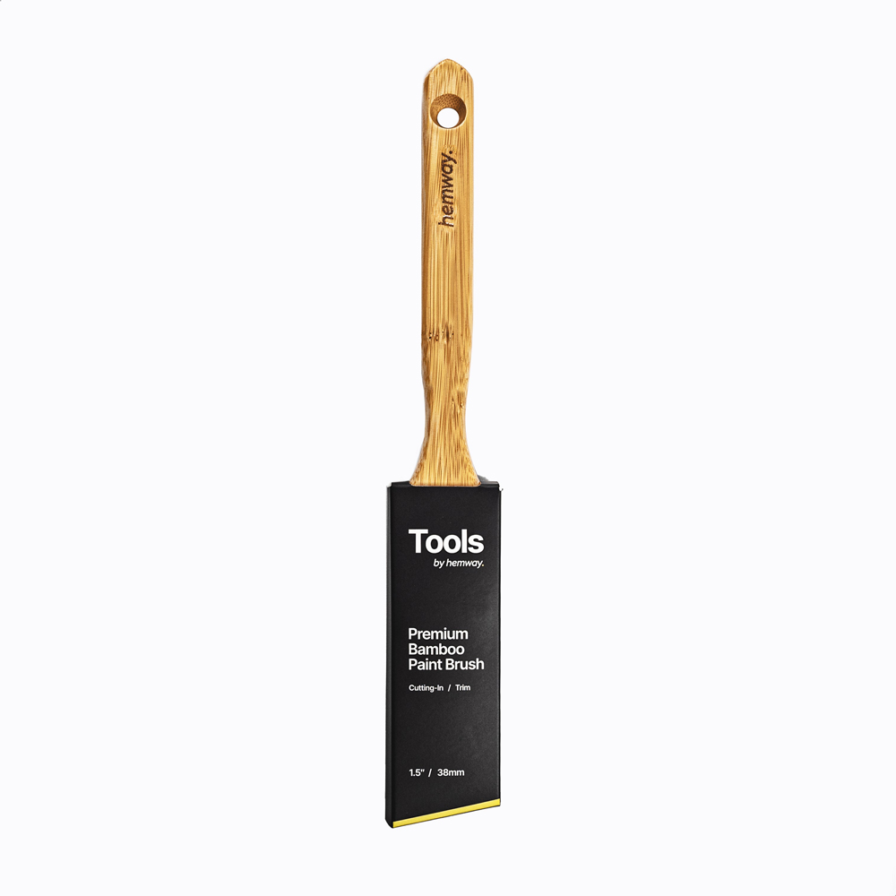 Hemway Tools Premium Cutting-In Angle Sash Bamboo Paint Brush 1.5 inch Image 2