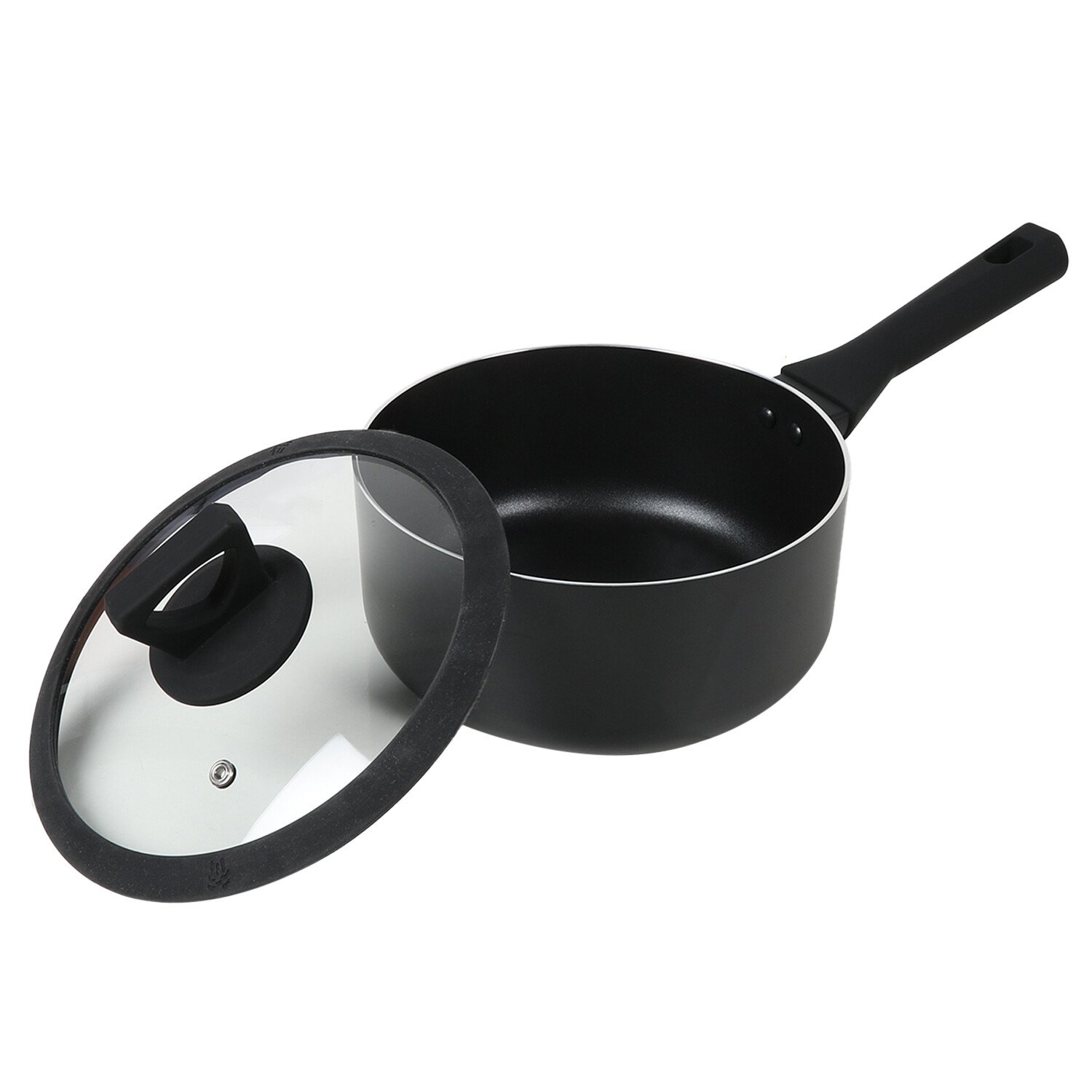 Soft Touch Non Stick Saucepan Set - Black / 18cm Saucepan Image 1
