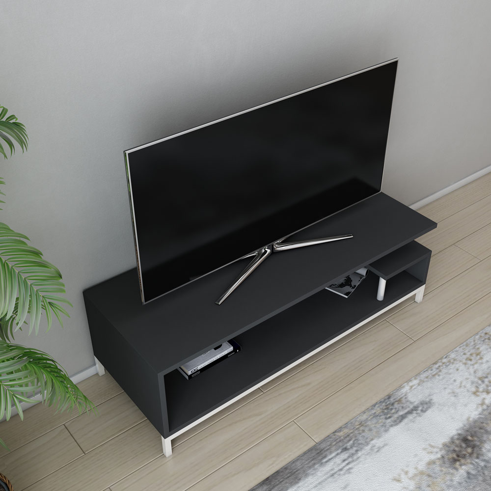 Decorotika Reilly 2 Shelf White and Anthracite TV Unit Image 3
