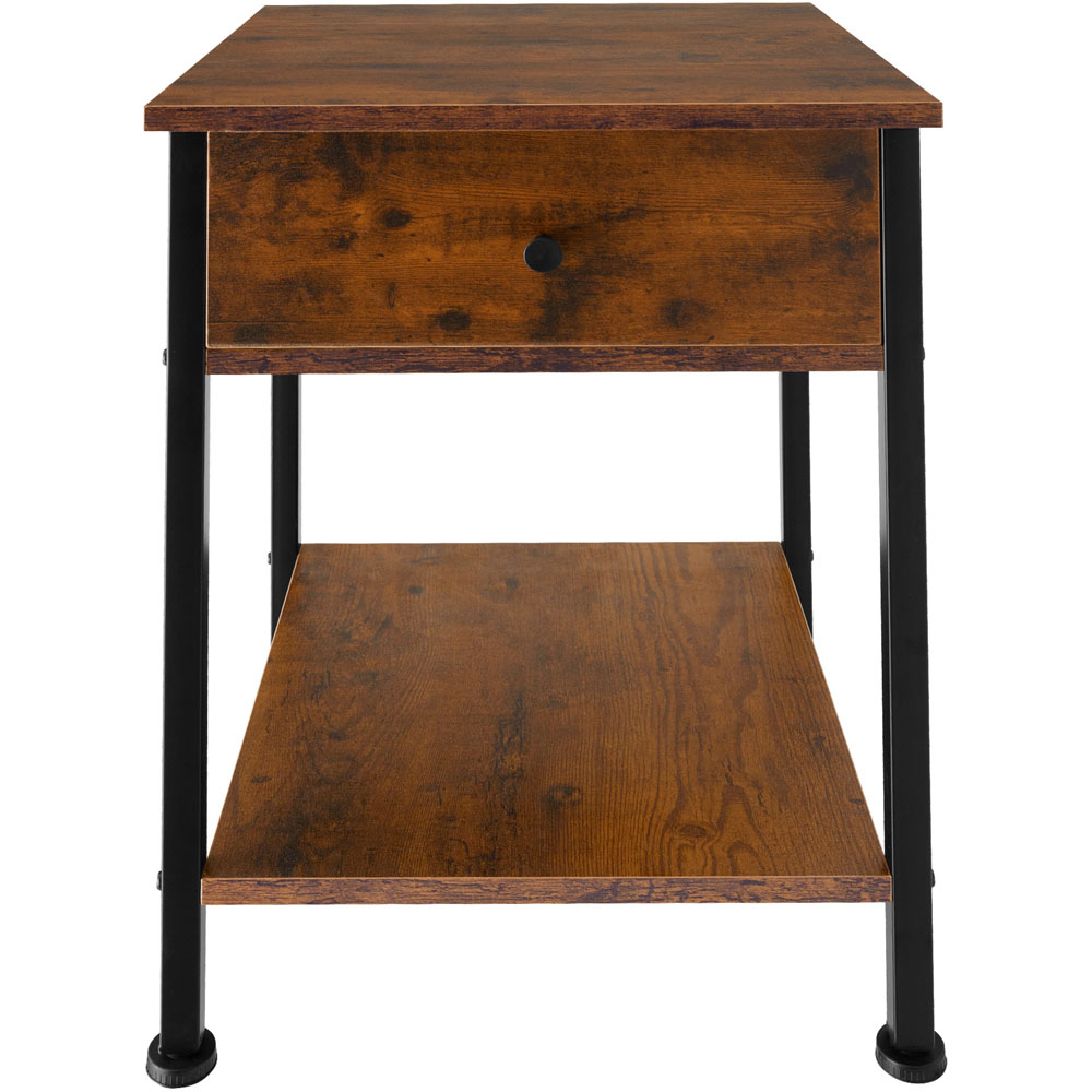 tectake Bradford Single Drawer Dark Wood Bedside Table Image 3