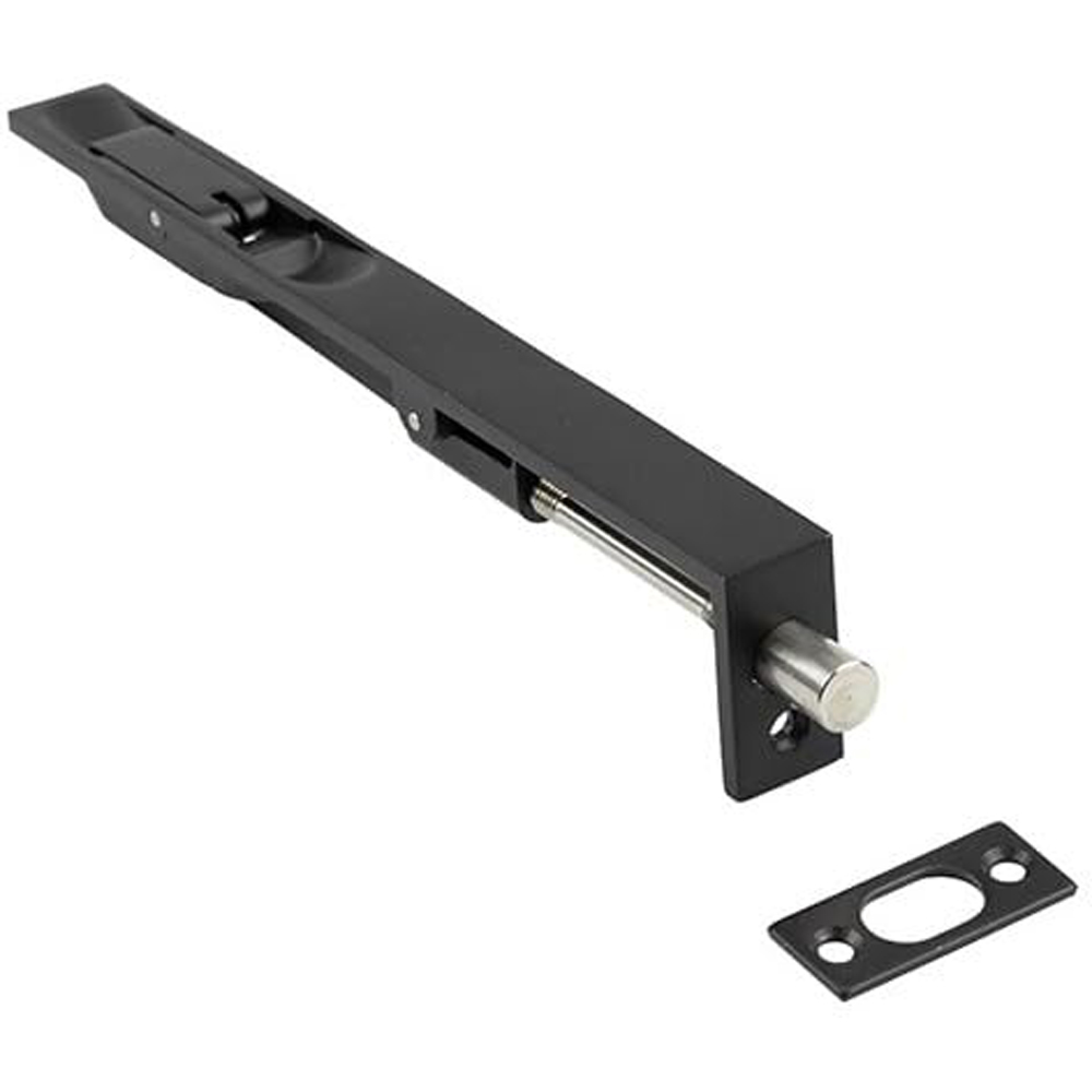 Golden Grace Matt Black Flush Door Bolt 150mm 6 Pack Image 2