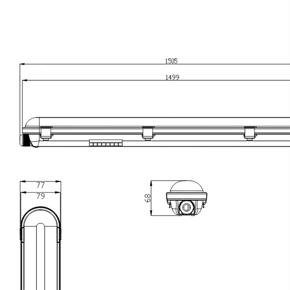 ENER-J 50W 6000K 6000 Lumen Non Corrosive LED Batten Fitting Light 150cm 2 Pack Image 8