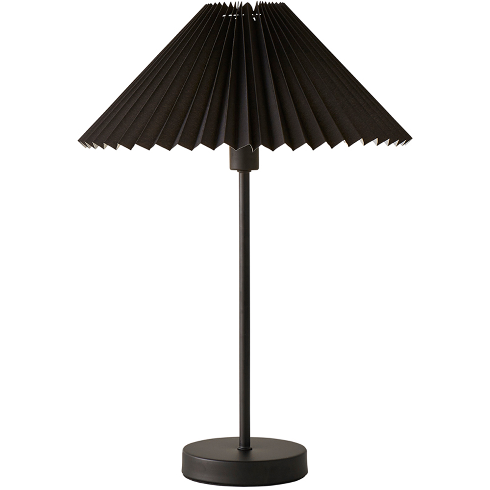 ValueLights Akira Black Pleated Shade LED Table Lamp Image 1