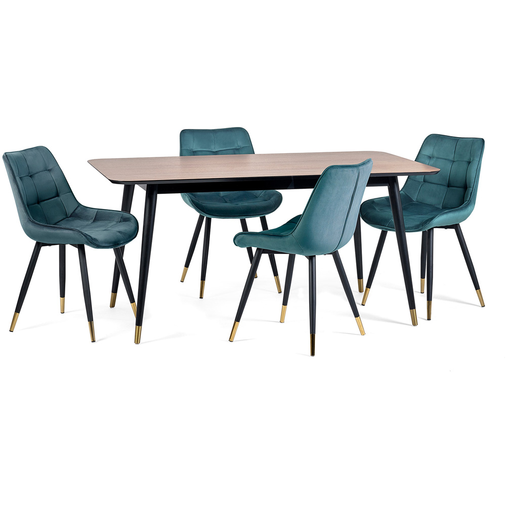 Julian Bowen Hadid Set of 2 Green Dining Chair Image 8