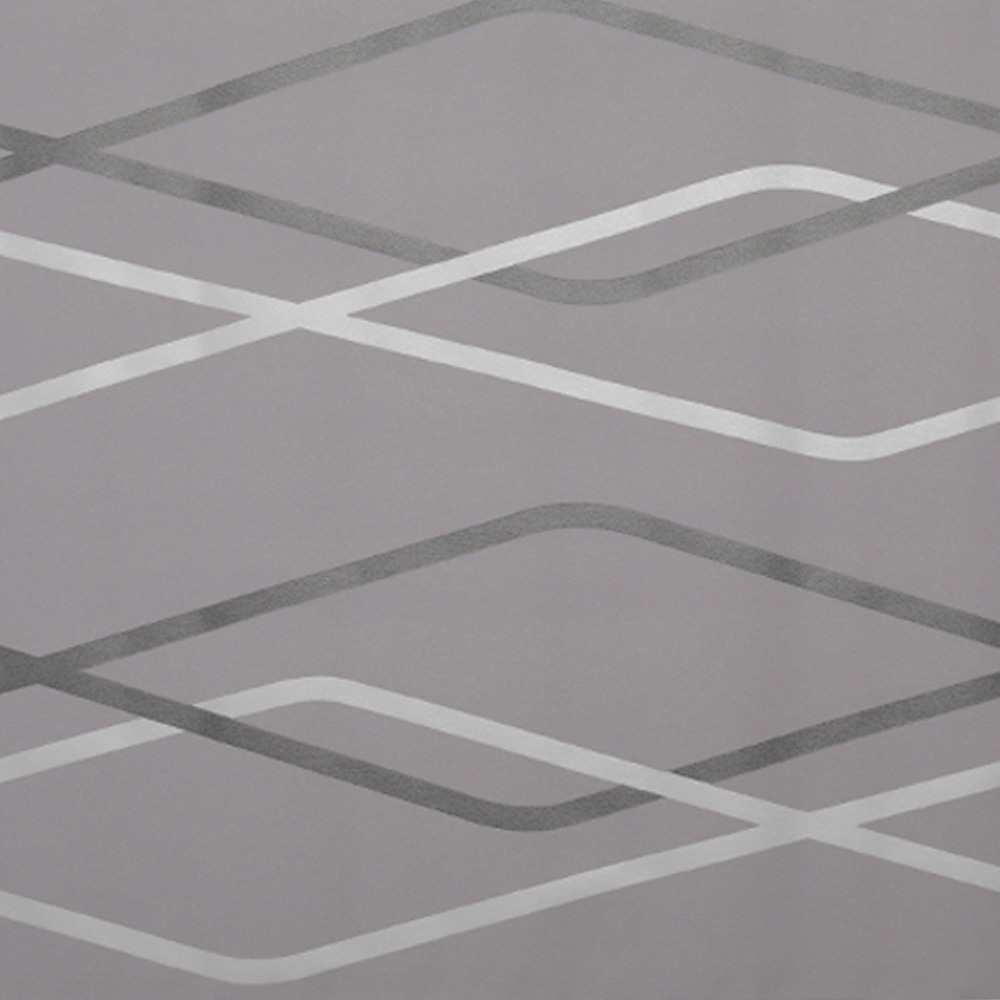 Living and Home Geometric Curves Grey Textured Non Woven Wallpaper Image 1