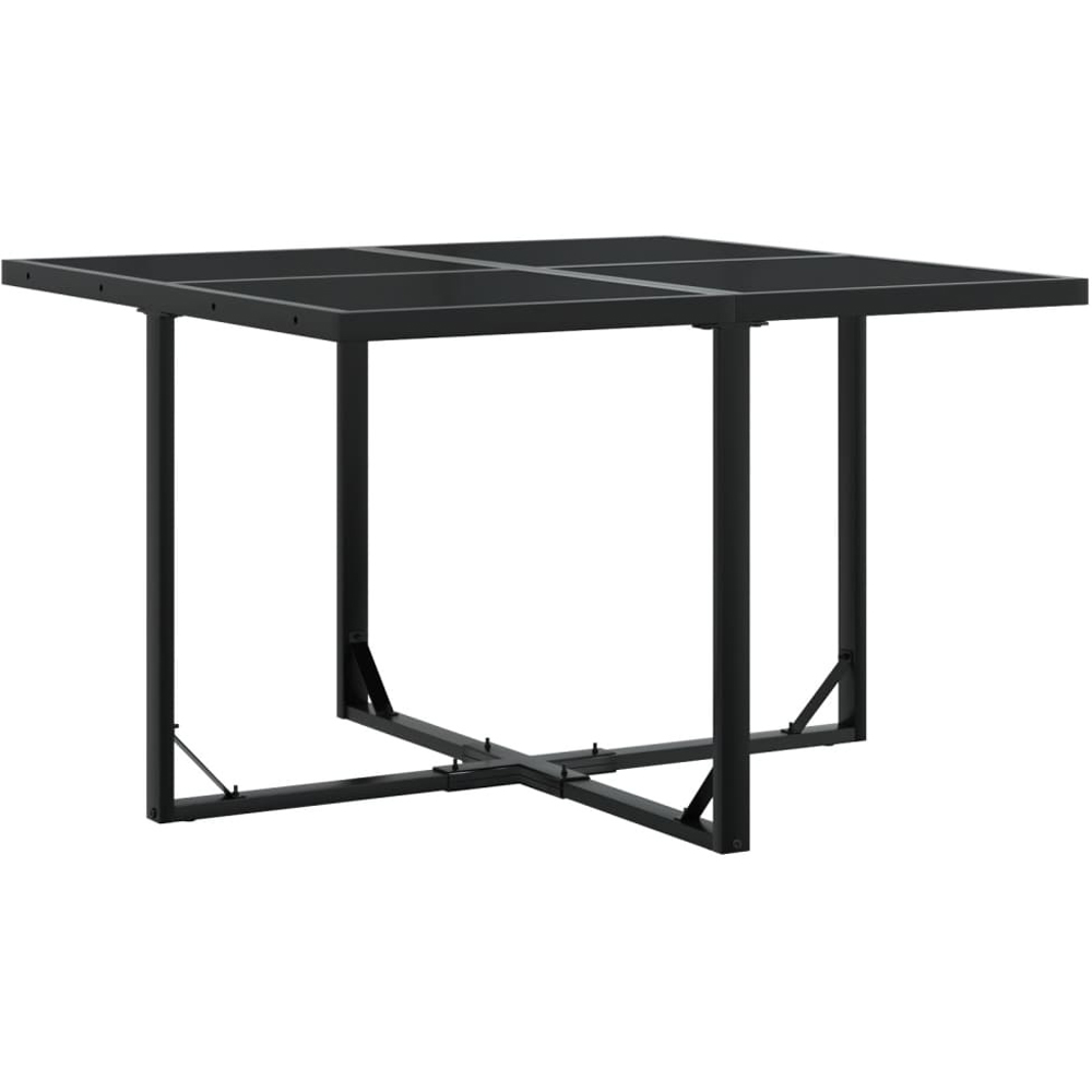 Walplus 4 Seater Foldable Poly Rattan Garden Dining Set Black Image 3