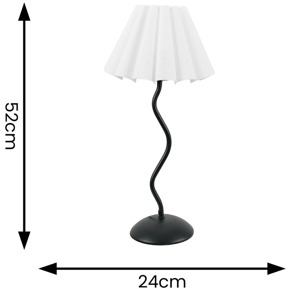 ValueLights Wiggle White Scallop Shade Black Metal Stem LED Table Lamp Image 4