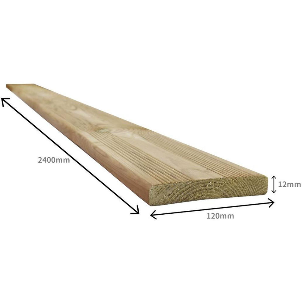 Snowdon Timber Treated Decking Board 2.4m x 120 x 21mm 10 Pack Image 6