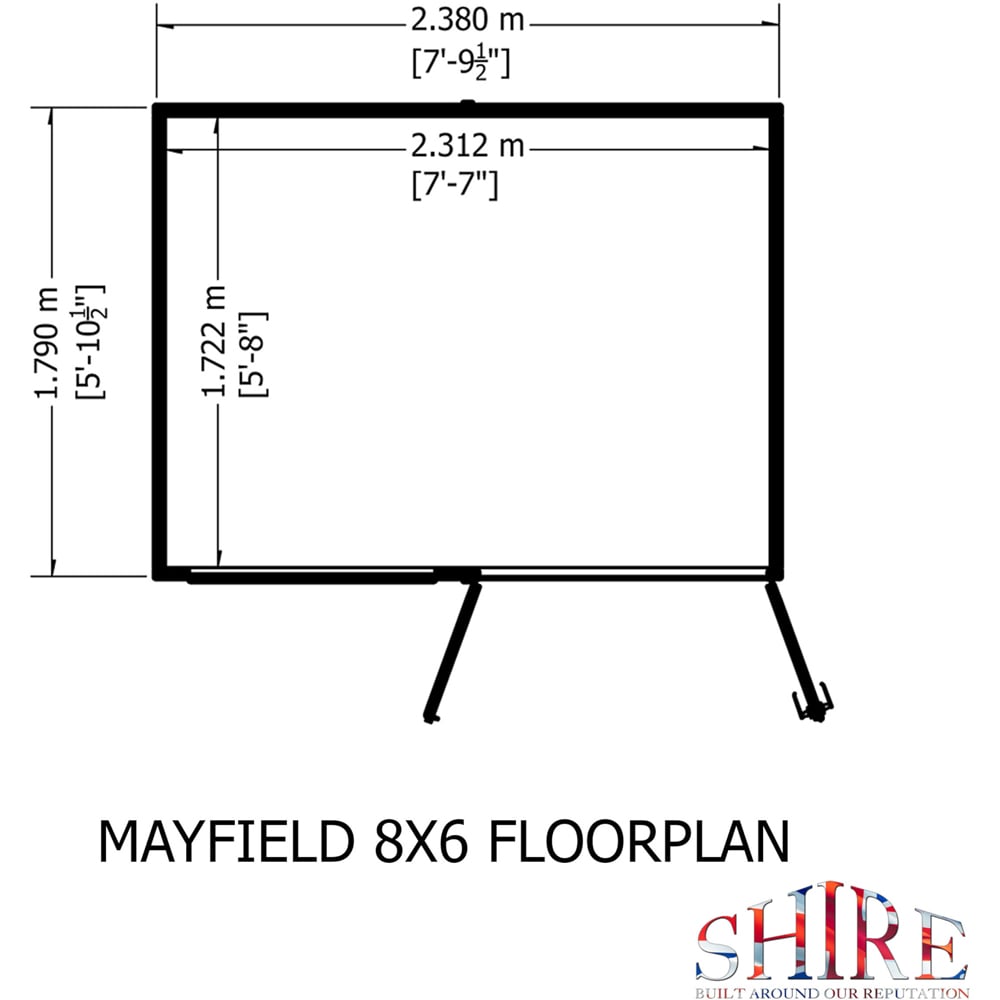 Shire Mayfield 8 x 6ft Double Door Traditional Summerhouse Image 9