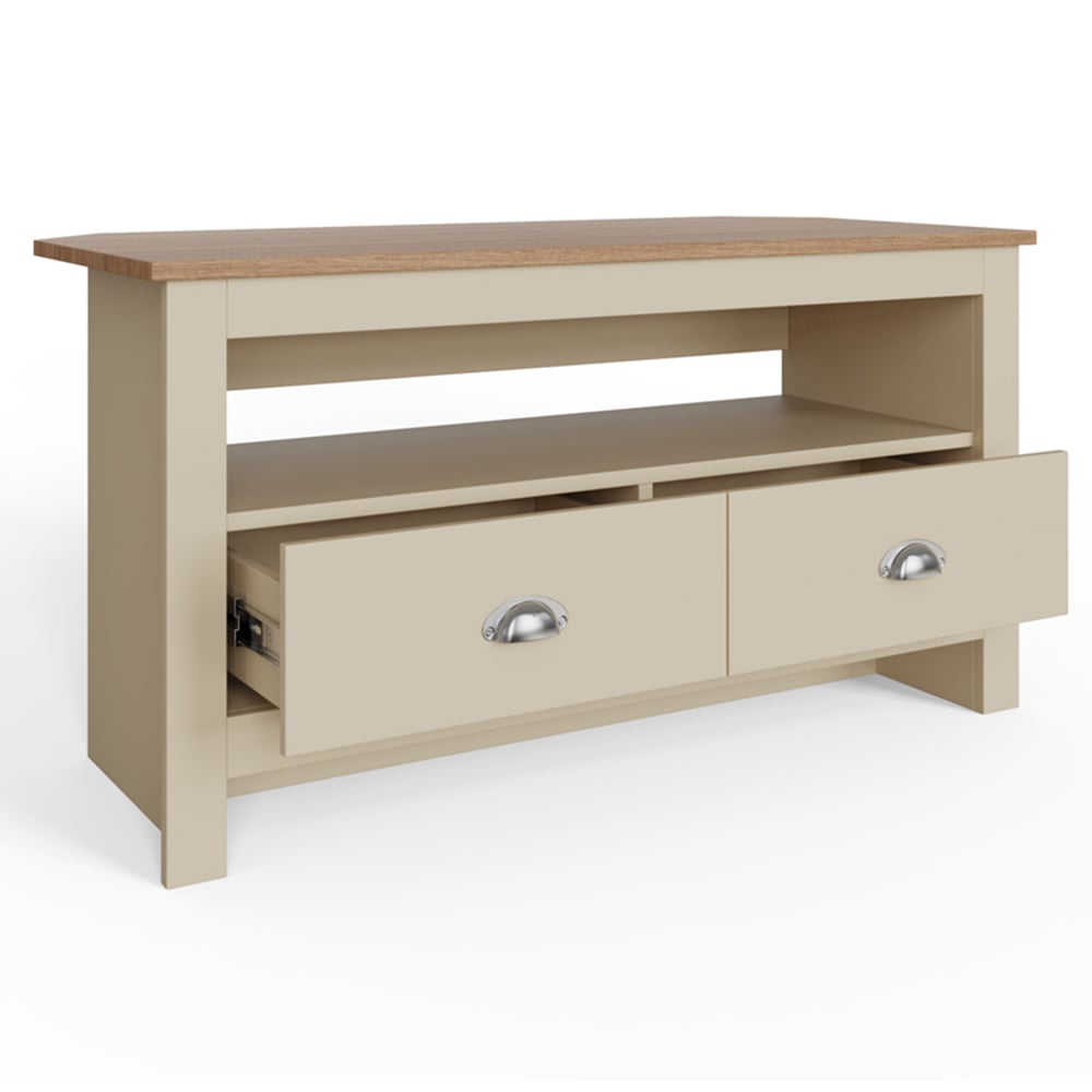 GFW Lancaster 2 Drawer Cream Corner TV Unit Image 4